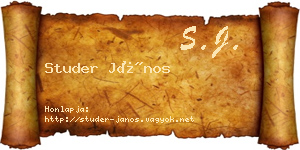 Studer János névjegykártya